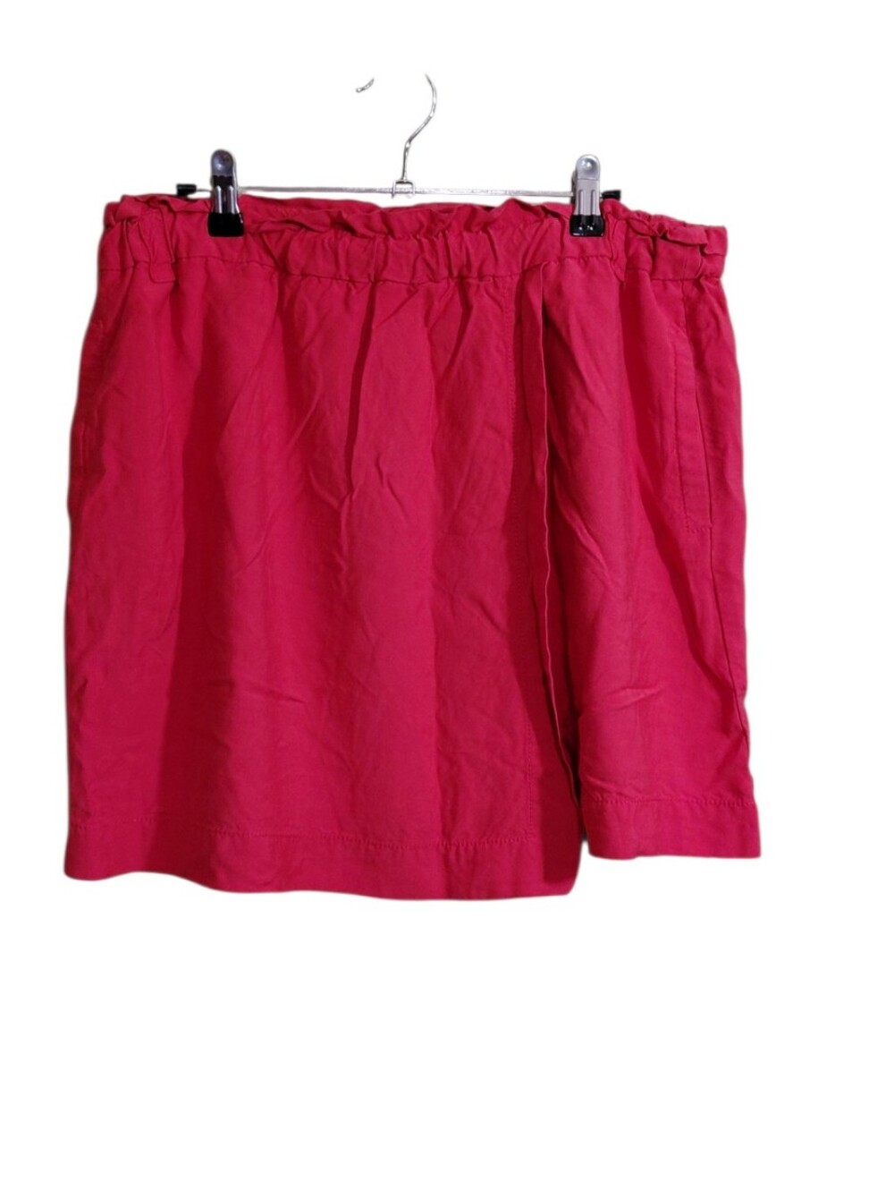 LOFT Hot Pink Elastic-Waist Mini Skirt